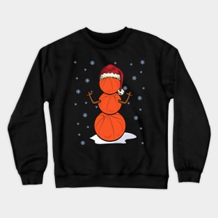 Christmas Basketball Snowman Gift Idea Crewneck Sweatshirt